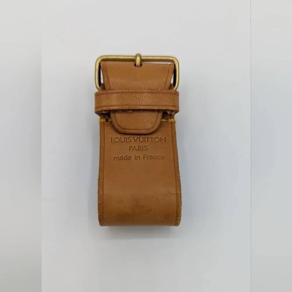 Louis Vuitton Luggage Tag w/ Strap and Padlock & Key